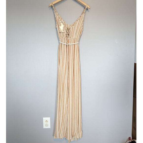 NWT Band of Gypsies Pant Jumpsuit Mustard Yellow Stripe size Small - Picture 5 of 8